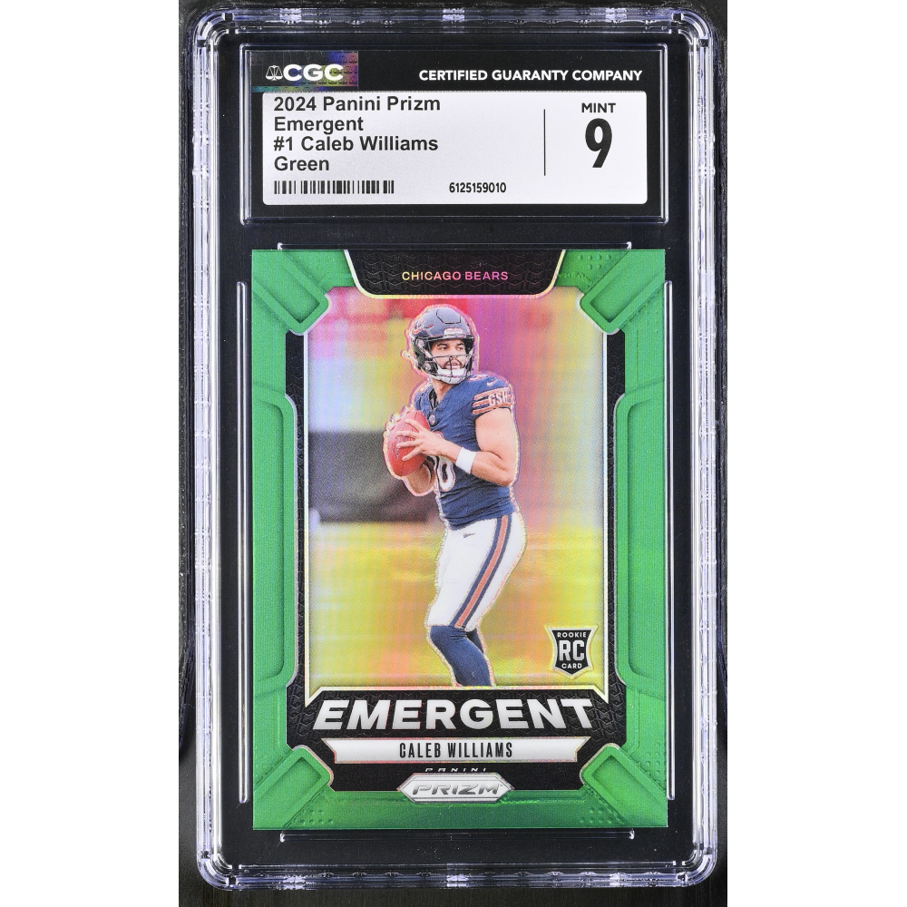 Caleb Williams 2024 Panini Prizm Emergent Green #1 (CGC 9) at PristineAuction.com