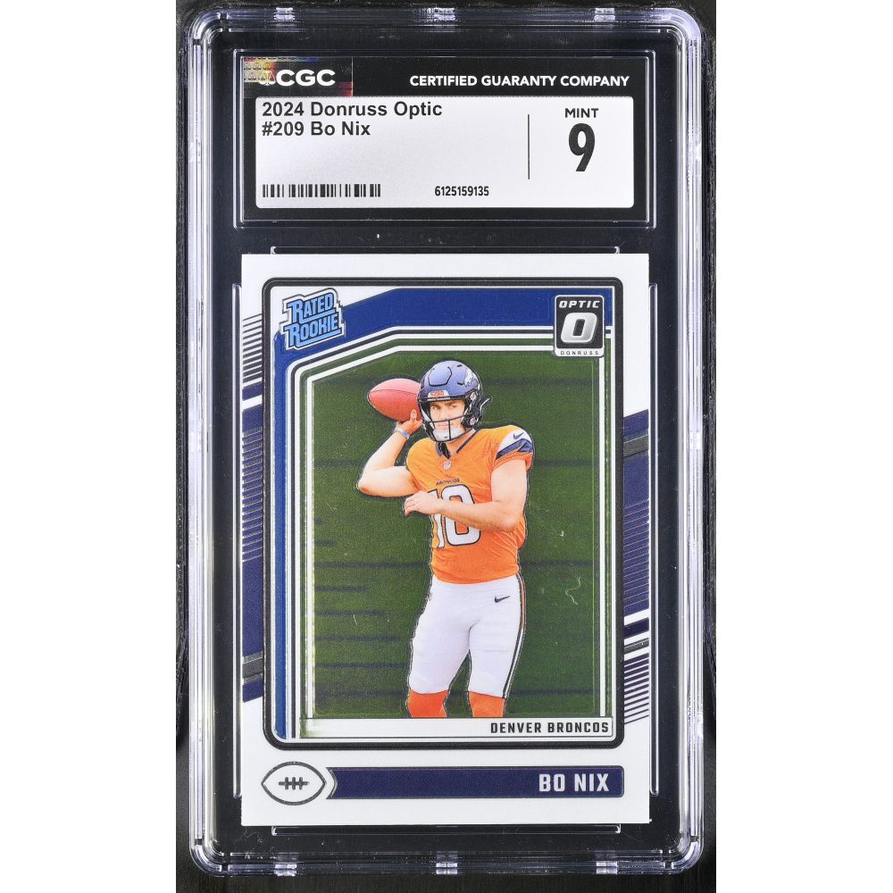 Bo Nix 2024 Donruss Optic RR #209 RC (CGC 9) at PristineAuction.com