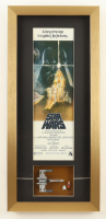"Star Wars: A New Hope" Custom Framed Poster Print Display with Vintage Set of (3) Figurines at PristineAuction.com