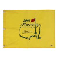 Jack Nicklaus Signed Masters Tournament Golf Pin Flag Inscribed "63,65,66,72,75,86" (PSA) at PristineAuction.com