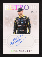 Paul Menard 2021 Panini National Treasures Retro Signatures Holo Silver #2 #06/15 at PristineAuction.com