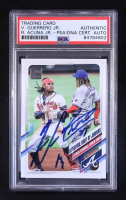 Ronald Acuna Jr. & Vladimir Guerrero Jr. Signed 2021 Topps #61 / A Playful Bout of Juniors (PSA) at PristineAuction.com