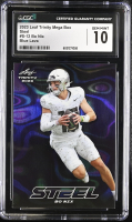 Bo Nix 2023 Leaf Trinity Mega Box Steel Blue Lava #12 #62/99 RC (CGC 10) at PristineAuction.com