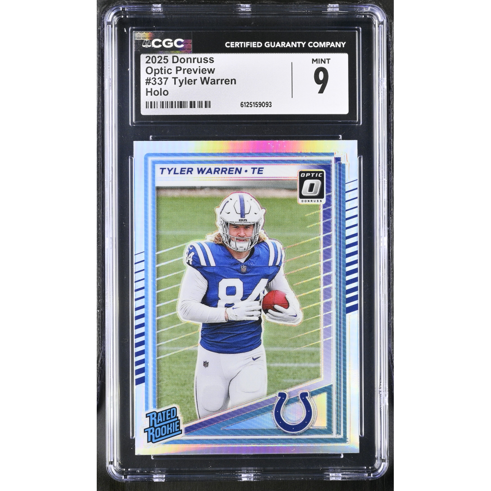Tyler Warren 2025 Donruss Optic Preview Holo #337 RC (CGC 9) at PristineAuction.com