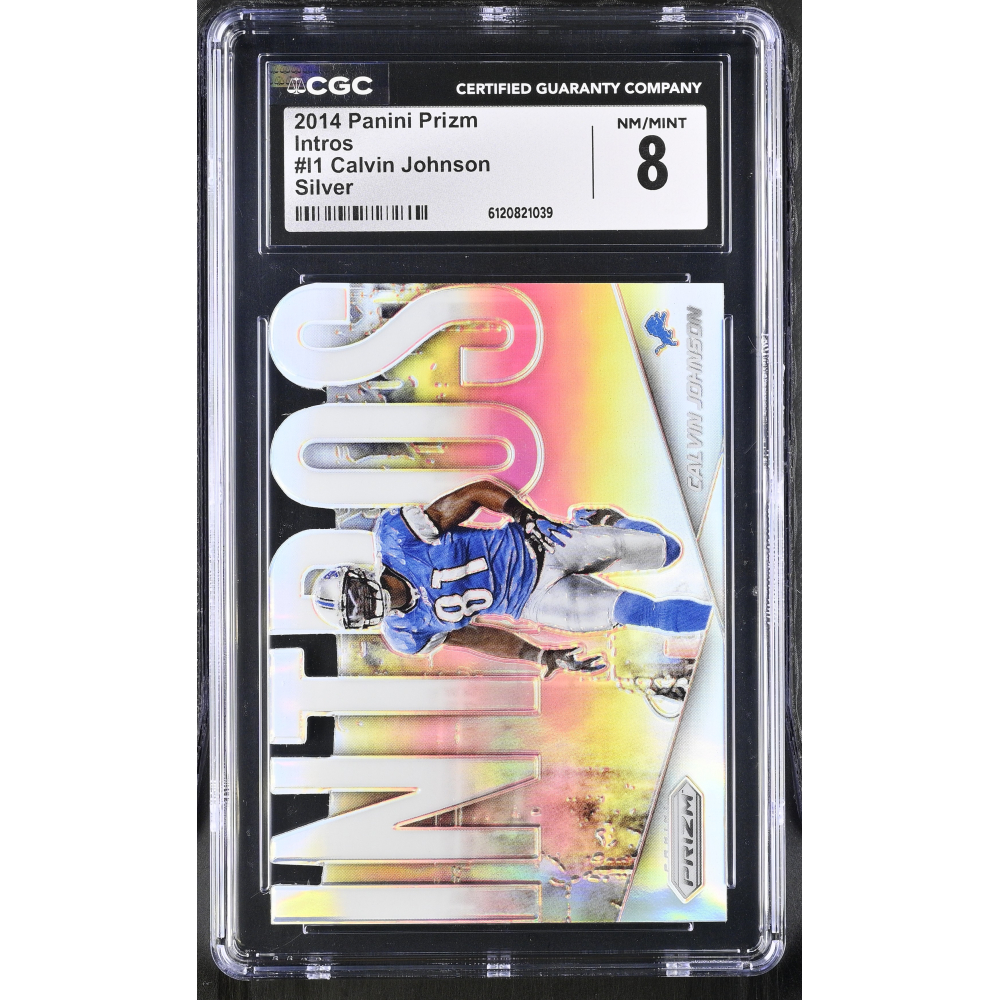 Calvin Johnson 2014 Panini Prizm Intros Silver #1 (CGC 8) at PristineAuction.com