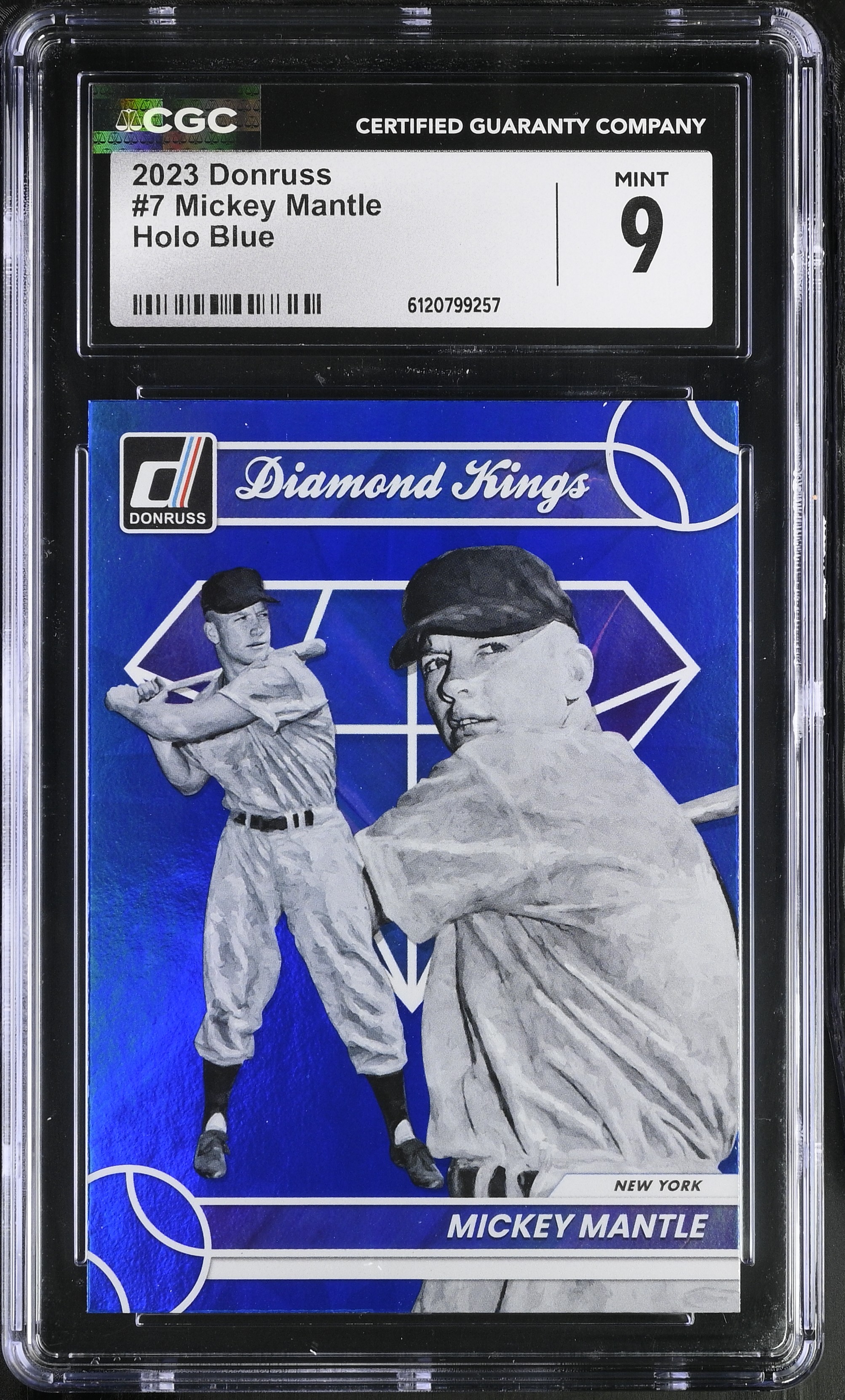 Mickey Mantle 2023 Panini Donruss Holo Blue #7 (CGC 9) at PristineAuction.com Mickey Mantle 2023 Panini Donruss Holo Blue #7 (CGC 9) at PristineAuction.com