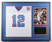 Jim Kelly Signed Custom Framed Jersey Display (JSA) at PristineAuction.com