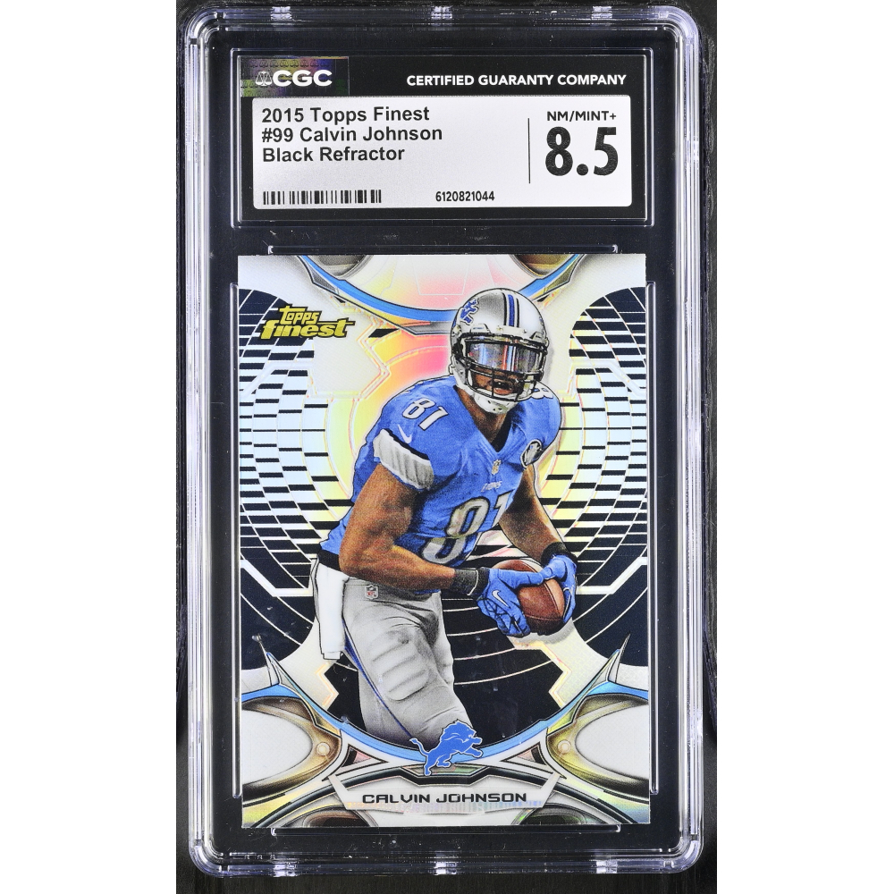 Calvin Johnson 2015 Topps Finest Black Refractor #99 (CGC 8.5) at PristineAuction.com