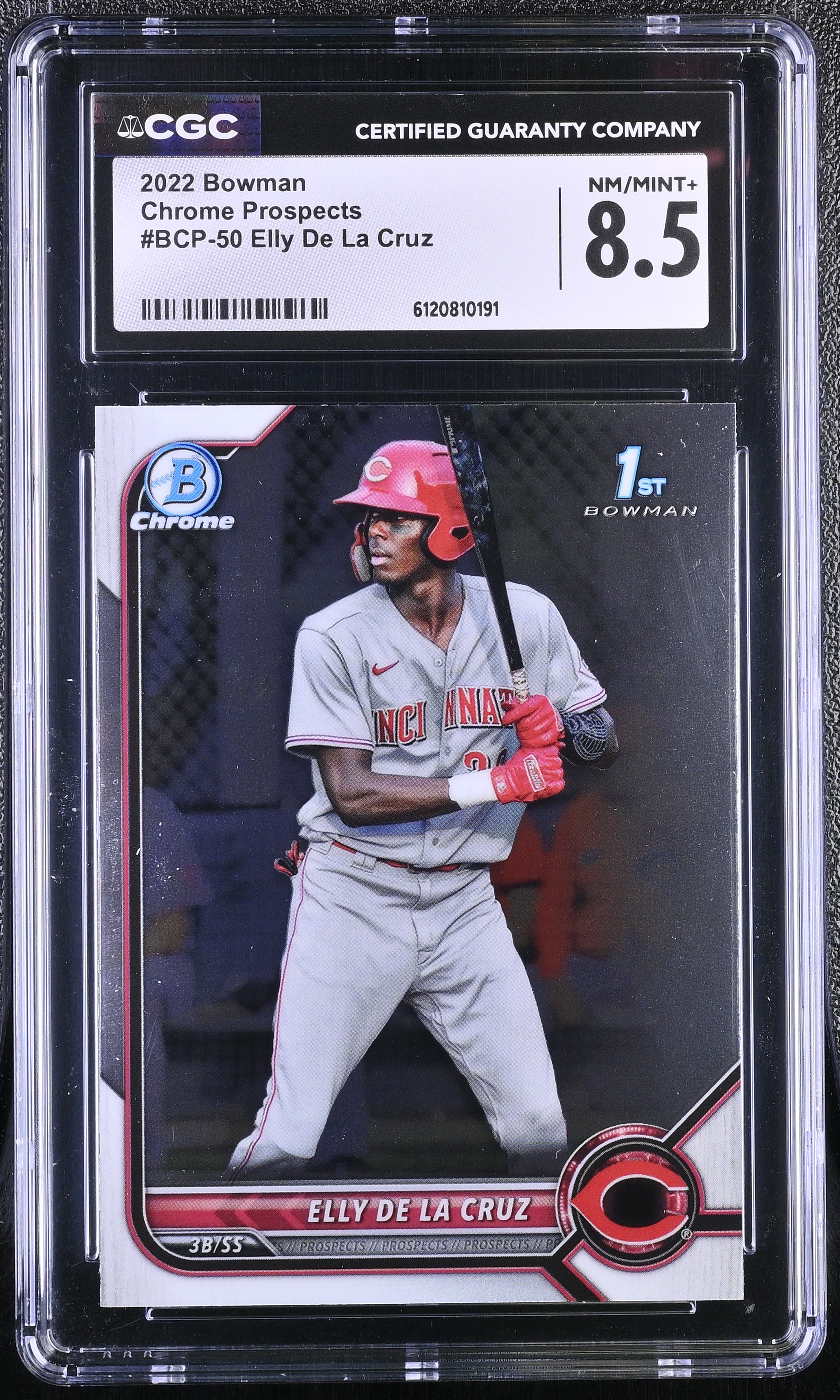 Elly De La Cruz 2022 Bowman Chrome Prospects #BCP-50 RC (CGC 8.5) at PristineAuction.com Elly De La Cruz 2022 Bowman Chrome Prospects #BCP-50 RC (CGC 8.5) at PristineAuction.com