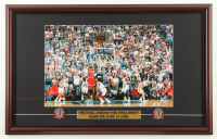 Michael Jordan Custom Framed Photo Display with (2) Finals Pins at PristineAuction.com
