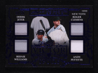 Derek Jeter / Roger Clemens / Bernie Williams / Andy Pettitte 2025 Leaf ITG Used Sports TO the Victor Goes the Spoils Blue #VS17 #18/35 at PristineAuction.com