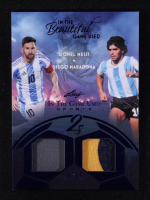 Lionel Messi / Diego Maradona 2025 Leaf ITG Used Sports In the Beautiful Game Used Blue #B27 #18/45 at PristineAuction.com