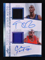 Kevin Garnett / Charles Barkley / Dennis Rodman / Larry Johnson 2025 Leaf ITG Used Sports Game Used Quad Autographs Platinum Blue #IG41 #5/7 at PristineAuction.com