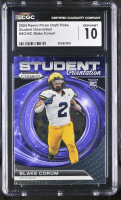 Blake Corum 2024 Panini Prizm Draft Picks Student Orientation #SOBC RC (CGC 10) at PristineAuction.com