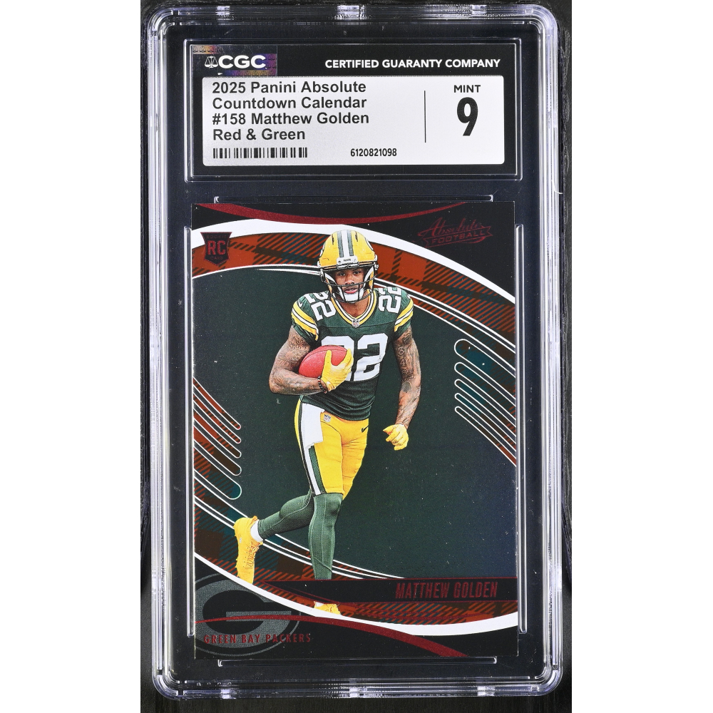 Matthew Golden 2025 Panini Absolute Countdown Calendar Red & Green #158 (CGC 9) at PristineAuction.com