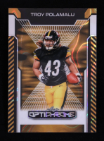 Troy Polamalu 2025 Leaf Optichrome Metal Lava Gold #249 #1/1 at PristineAuction.com