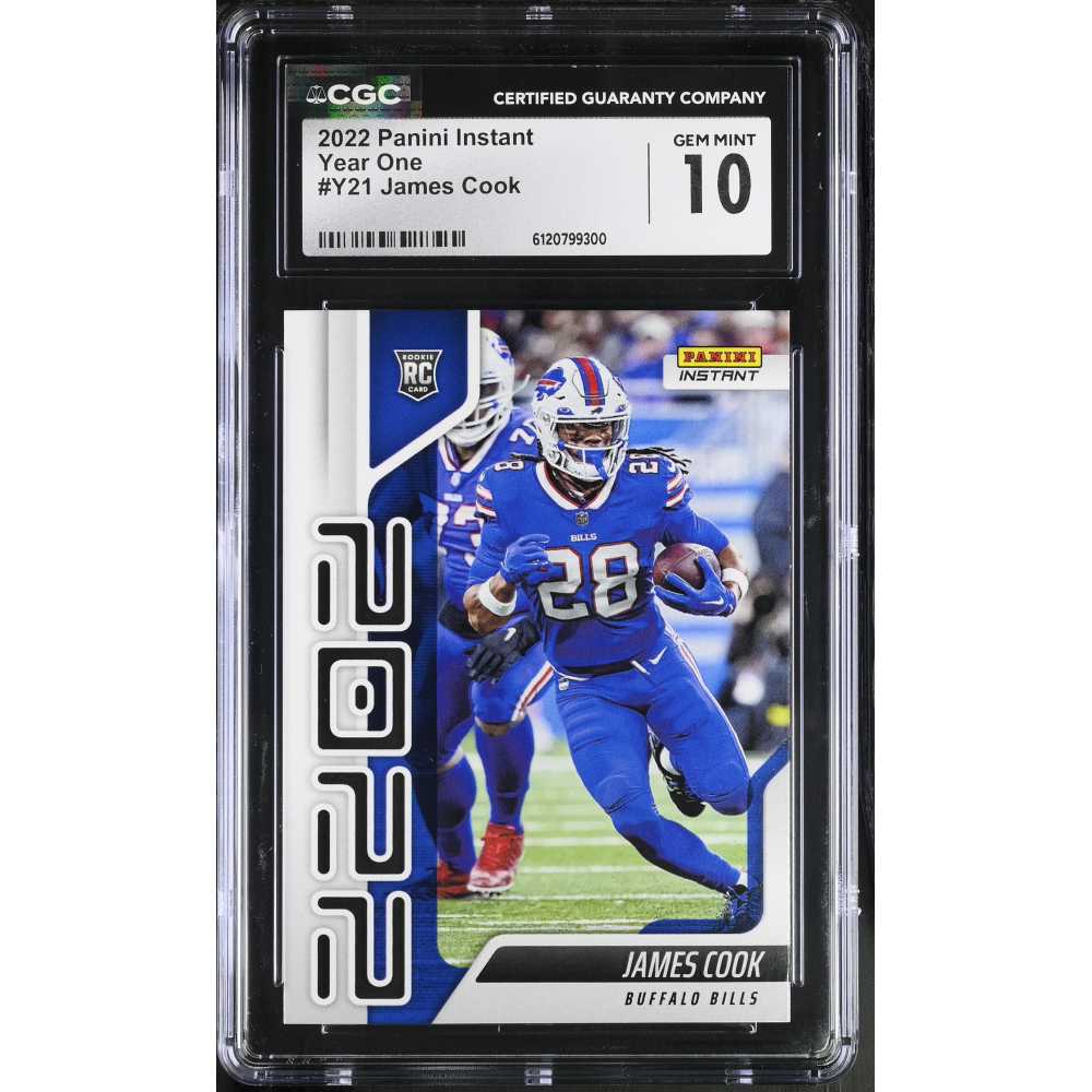 James Cook 2022 Panini Instant Year One #Y21 RC #1/874 (CGC 10) at PristineAuction.com