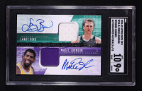 Larry Bird / Magic Johnson 2004-05 SPx Winning Materials Combos Autographs #BJ #06/10 (SGC 9 | Autograph Grade 10) at PristineAuction.com
