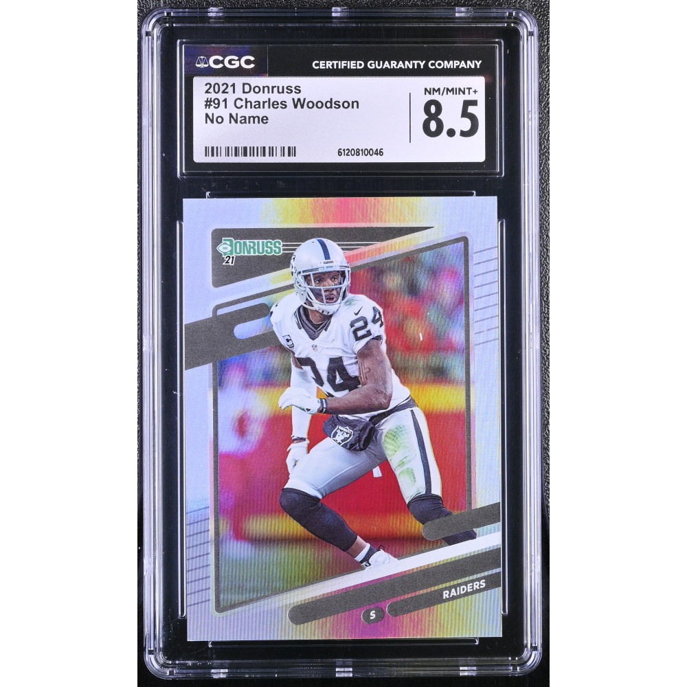 Charles Woodson 2021 Panini Donruss No Name #91 (CGC 8.5) at PristineAuction.com