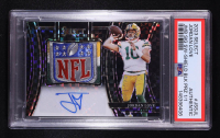 Jordan Love 2023 Select Jumbo Signature Swatch Prizm Black NFL Shield #1 #1/1 (PSA Authentic) at PristineAuction.com