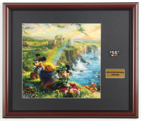 Thomas Kinkade "Mickey and Minnie Mouse in Ireland" Custom Framed Print with Disney Dual Character Pin at PristineAuction.com