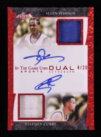 Allen Iverson / Stephen Curry 2022 Leaf ITG Used Sports Dual Autograph Memorabilia Red Pattern #GDA01 #04/20 at PristineAuction.com