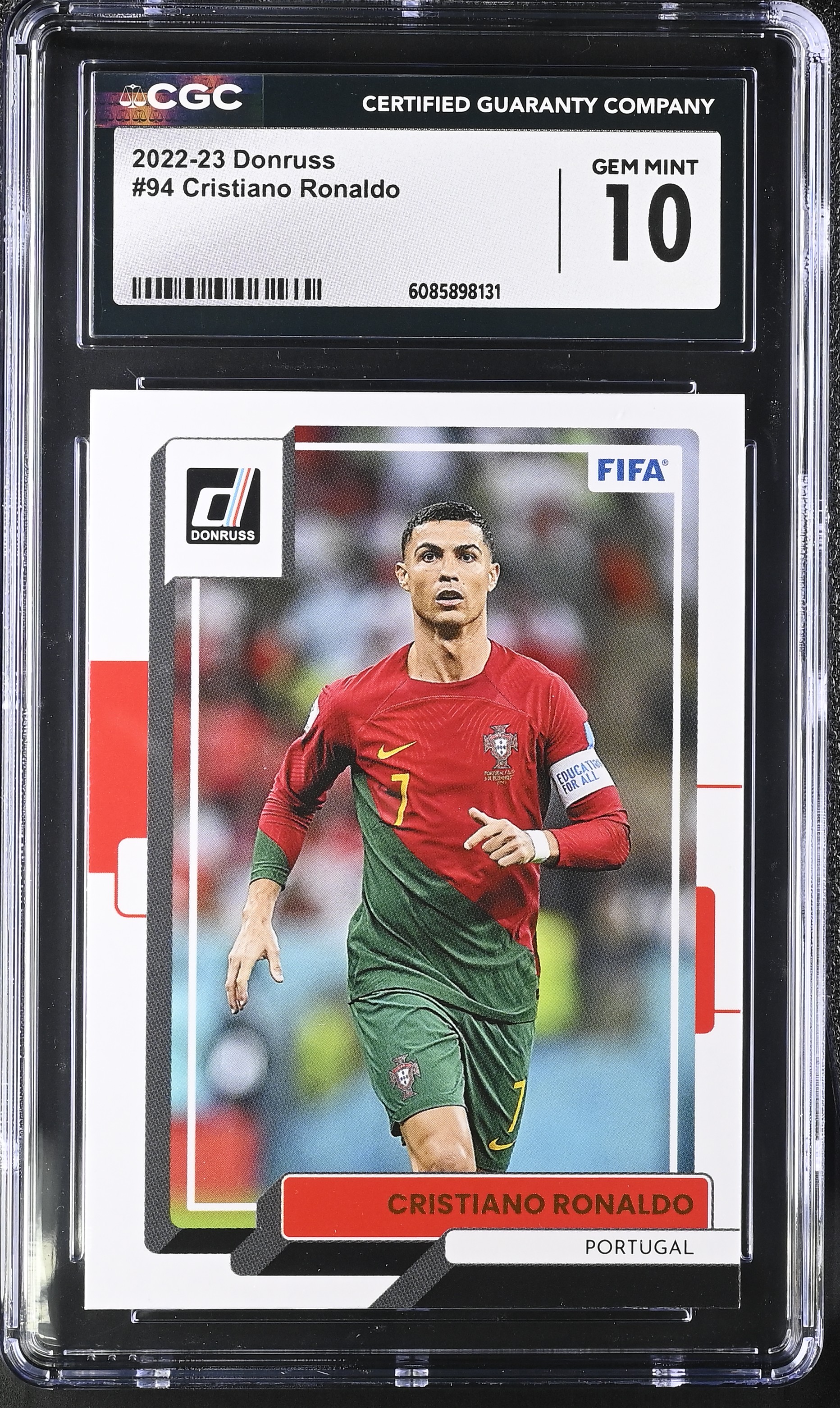 Cristiano Ronaldo 2022-23 Panini Donruss FIFA #94 (CGC 10) at PristineAuction.com Cristiano Ronaldo 2022-23 Panini Donruss FIFA #94 (CGC 10) at PristineAuction.com