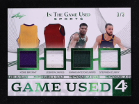 Kobe Bryant / LeBron James / Giannis Antetokounmpo / Stephen Curry 2025 Leaf ITG Used Sports Game Used Quad Green #GQ3 #3/3 at PristineAuction.com