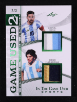 Lionel Messi / Diego Maradona 2025 Leaf ITG Used Sports Game Used Dual Memorabilia Green #IG213 #2/3 at PristineAuction.com