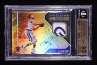 Stephen Curry 2017-18 Panini Vanguard Postseason Heroes Autographed Materials Gold #16 #02/10 (BGS 9.5 | Autograph Graded 10) at PristineAuction.com