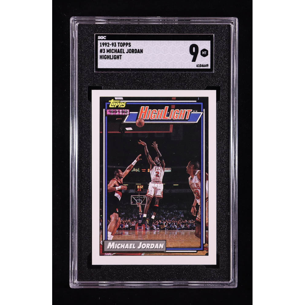Michael Jordan 1992-93 Topps #3 HighLight / Michael Lights It Up (SGC 9) at PristineAuction.com