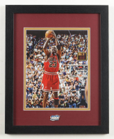 Michael Jordan Custom Framed Photo Display with Finals Pin at PristineAuction.com
