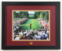 Tiger Woods Custom Framed Photo Display with Masters Pin at PristineAuction.com