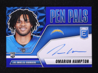 Omarion Hampton 2025 Elite Pen Pals Blue Ink #10 RC at PristineAuction.com