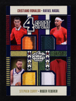 Cristiano Ronaldo / Rafael Nadal / Stephen Curry / Roger Federer 2025 Leaf Trinity 4 Sport Blue #4S4 #16/35 at PristineAuction.com