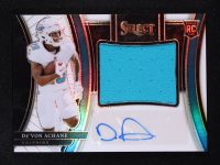 De'Von Achane 2023 Select Jumbo Rookie Signature Swatches Prizm White #7 RC #13/75 at PristineAuction.com