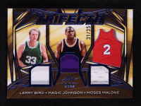 Larry Bird / Magic Johnson / Moses Malone 2025 Leaf Trinity Trifecta Blue #TF4 #31/35 at PristineAuction.com