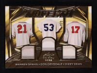 Warren Spahn / Don Drysdale / Dizzy Dean 2025 Leaf Trinity Trifecta Memorabilia Gold #TF18 #1/1 at PristineAuction.com