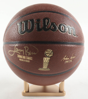 Larry Bird Signed NBA Finals Trophy Special Edition Basketball with Display Stand (PSA) at PristineAuction.com