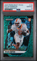 Dylan Sampson 2025 Panini Prizm Draft Picks Green Shimmer #122 RC #3/8 (PSA 10) at PristineAuction.com