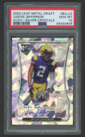 Justin Jefferson 2020 Leaf Metal Draft Autographs Silver Crystals #BAJJ3 #6/30 (PSA 10) at PristineAuction.com