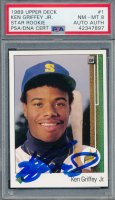 Ken Griffey Jr. Signed 1989 Upper Deck #1 RC (PSA 8) at PristineAuction.com