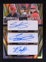 Seaver King / Chase Burns / Rhett Lowder 2024 Leaf Metal Triple Auto Orange Holo #TA9 #1/1 RC at PristineAuction.com