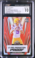 Jayden Daniels 2024 Leaf Metal Autographs Unsigned Proof Prismatic Red Pre-Production Proof XRC #BA-JD3 RC #1/1 (CGC 10) at PristineAuction.com