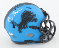 Barry Sanders Signed Lions Rave Alternate Speed Mini Helmet (Schwartz) at PristineAuction.com