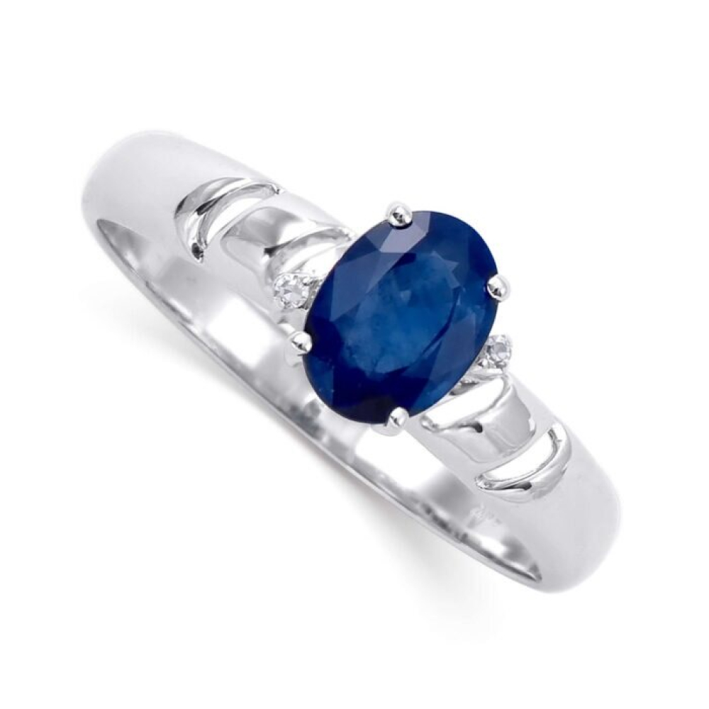 1.06 CTW Natural Diamond & Blue Sapphire Ring Mounted In White Gold H-I, I1-I2 | Estimated Retail Value: $5,320 (IGI) at PristineAuction.com