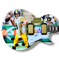 Aaron Rodgers Signed Steelers Custom Acoustic Guitar (JSA) at PristineAuction.com