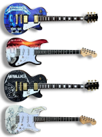 "Metallica" Set of (4) Custom Guitars Signed by James Hetfield, Lars Ulrich, Kirk Hammett & Robert Trujillo (JSA ) at PristineAuction.com