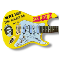 "Sex Pistols" Custom Stratocaster Guitar Band-Signed By (4) with John Lydon, Steve Jones, Glen Matlock & Paul Cook (JSA) at PristineAuction.com