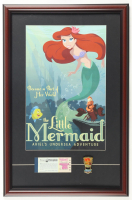 Walt Disney World "The Little Mermaid: Ariels Undersea Adventure" Custom Framed Poster Print Display with Ticket Book & Ride Pin at PristineAuction.com